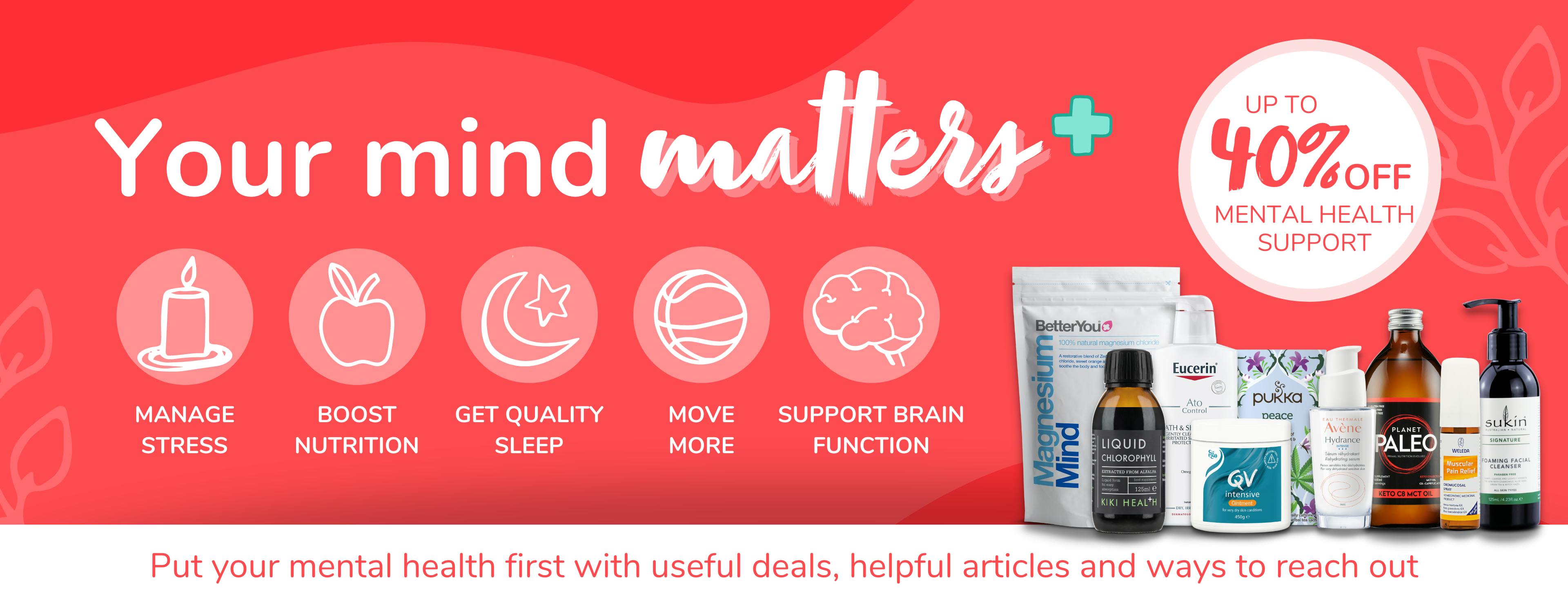 A range of products from medino's Your Mind Matters deals